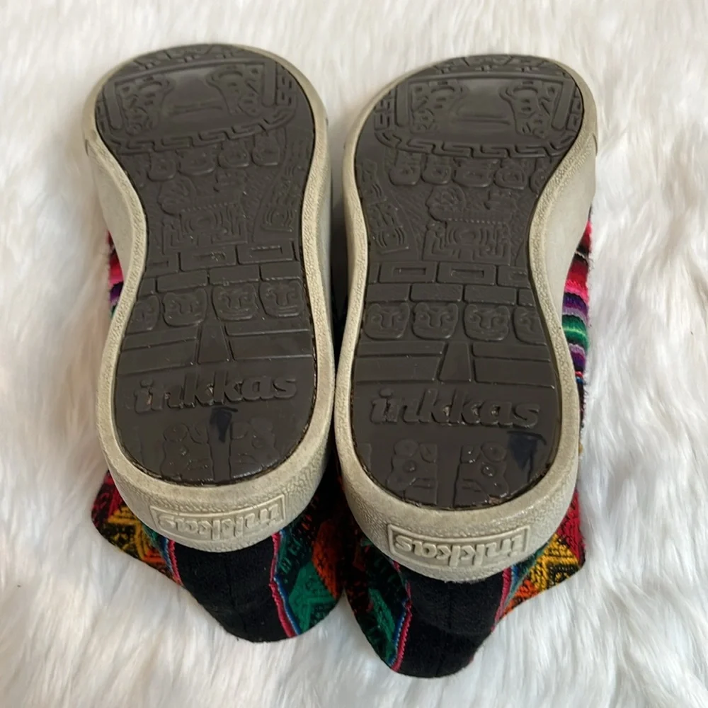 Inkkas High Top Sneakers Women Size 8 Multicolor Aztec Lace Up Hippie Style